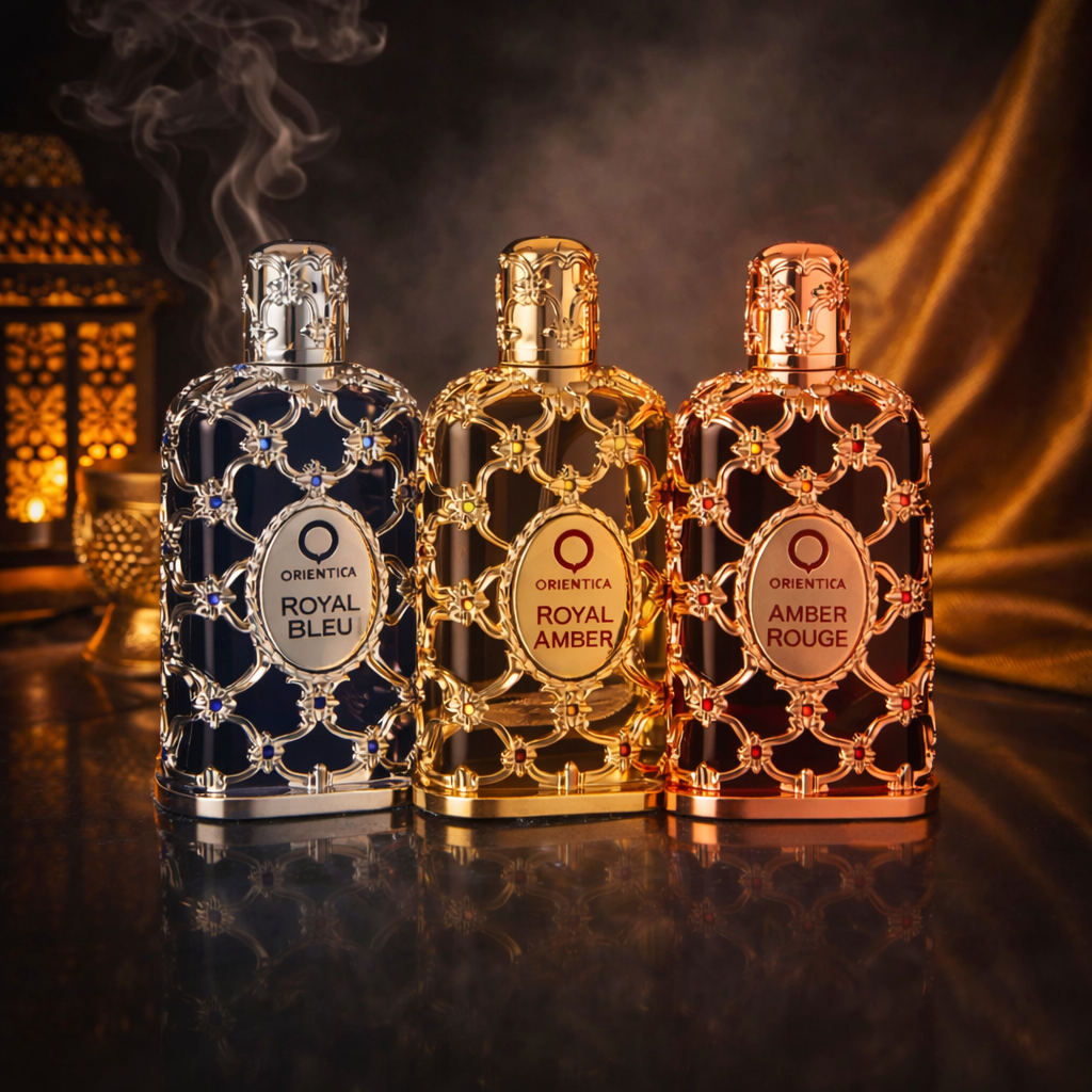 Set Orientica Luxury Collection Amber Rouge + Royal Amber + Royal Bleu (3 × 30 ml)