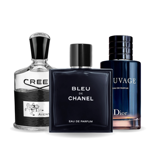 Set di 3 Profumi Creed AVENTUS, BLEU DE CHANEL, Dior SAUVAGE 100ml