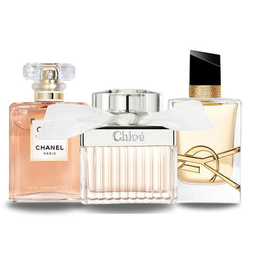 Set di 3 Profumi Chanel COCO MADEMOISELLE, Yves Saint Laurent LIBRE e CHLOÉ 100ml