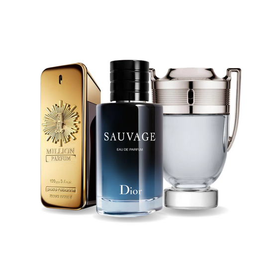 Set di 3 Profumi Paco Rabanne ONE MILLION, Dior SAUVAGE e Paco Rabanne INVICTUS 100ml