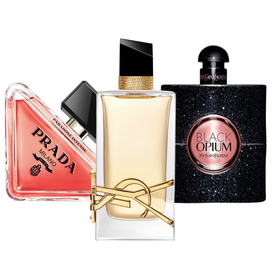 Set di 3 Profumi Prada Paradoxe, Black Opium Yves Saint Laurent, Libre 100ml