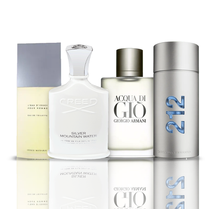 Set di 4 Profumi | Issey Miyake + Acqua di Gio + Creed Silver + 212 NYC Men 100 ml