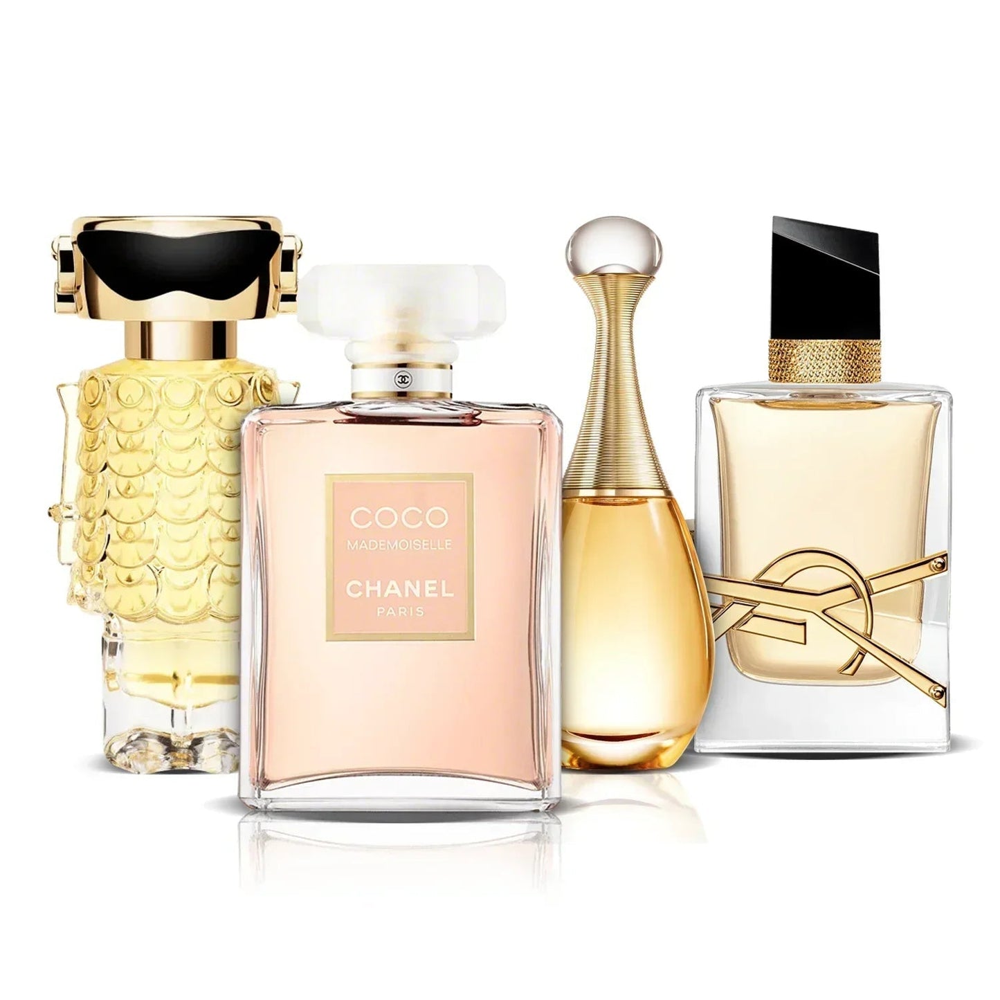 Set di 4 Profumi | Fame, Coco Mademoiselle, J'adore i Libre (100 ml)